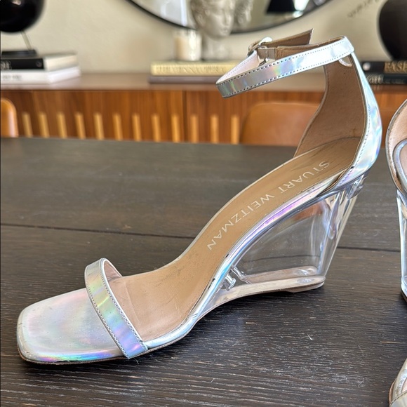 Stuart Weitzman Silver Wedge Sandals - Picture 3 of 7